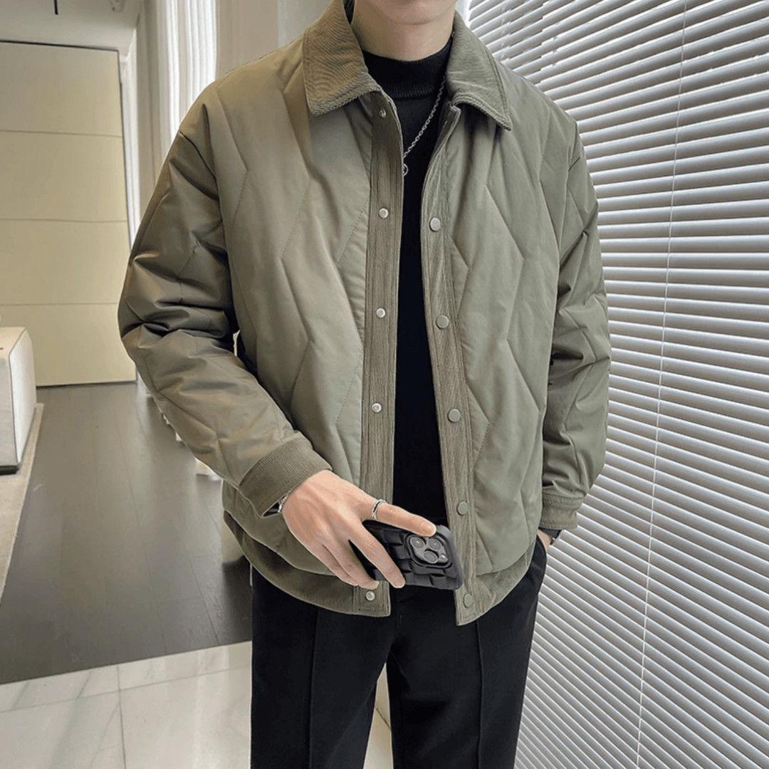 2025 Edgy Style Men s Thick Patchwork Cotton Winter Jacket M [100-120 jin]