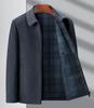 Men's High-End Cashmere Wool Jacket - Mid-Length Casual Lapel Coat for Middle-Aged Dads