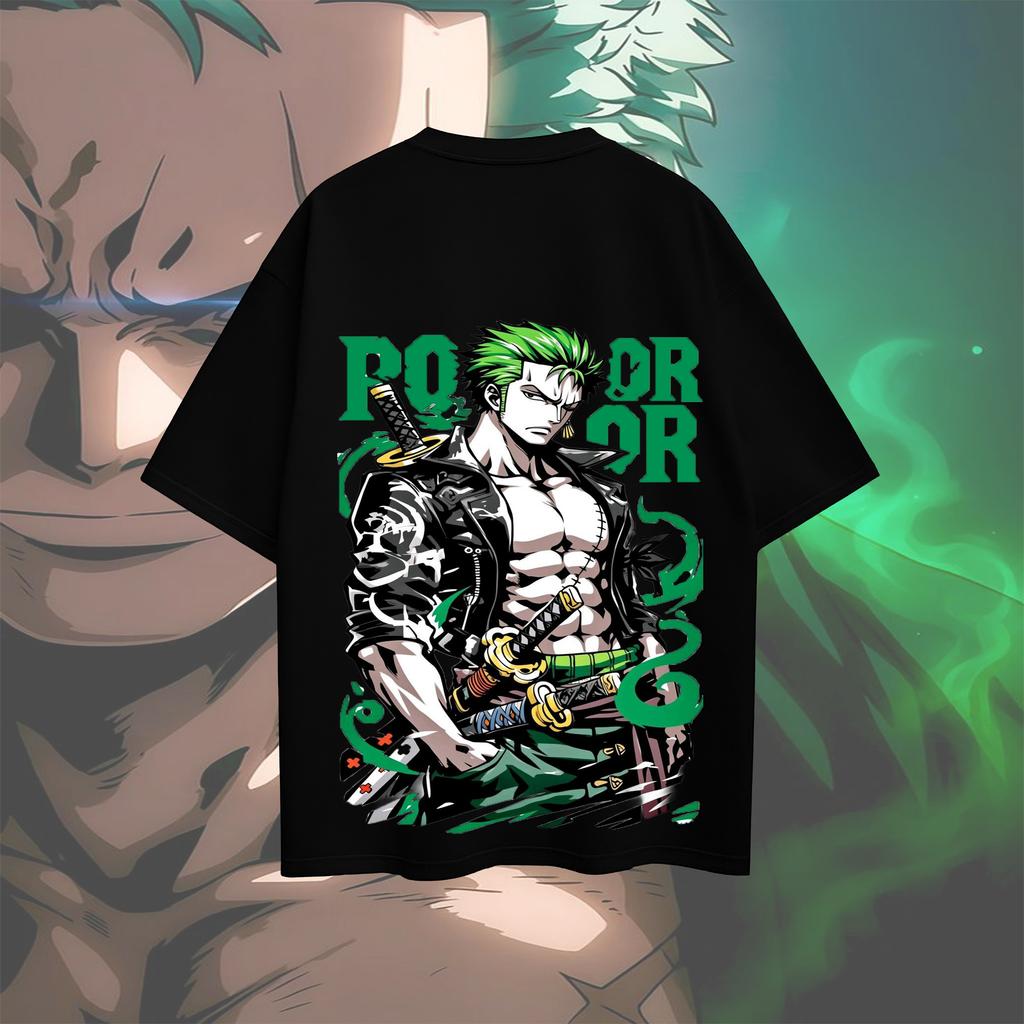One Piece Roronoa Zoro Streetwear Style T-Shirt Men Women Anime Graphic Cotton Short Sleeve Tee