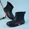 Fashion Low-tube Rain Shoes, Women's Beef Tendon Soles, Velvet Waterproof Shoes, Non-slip Rain Boots, Rubber Shoes for All Seasons