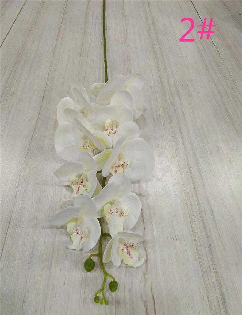 One Latex Butterfly Orchid Flowers 9 Heads Real Touch Good Quality Artificial Phalaenopsis Orchid