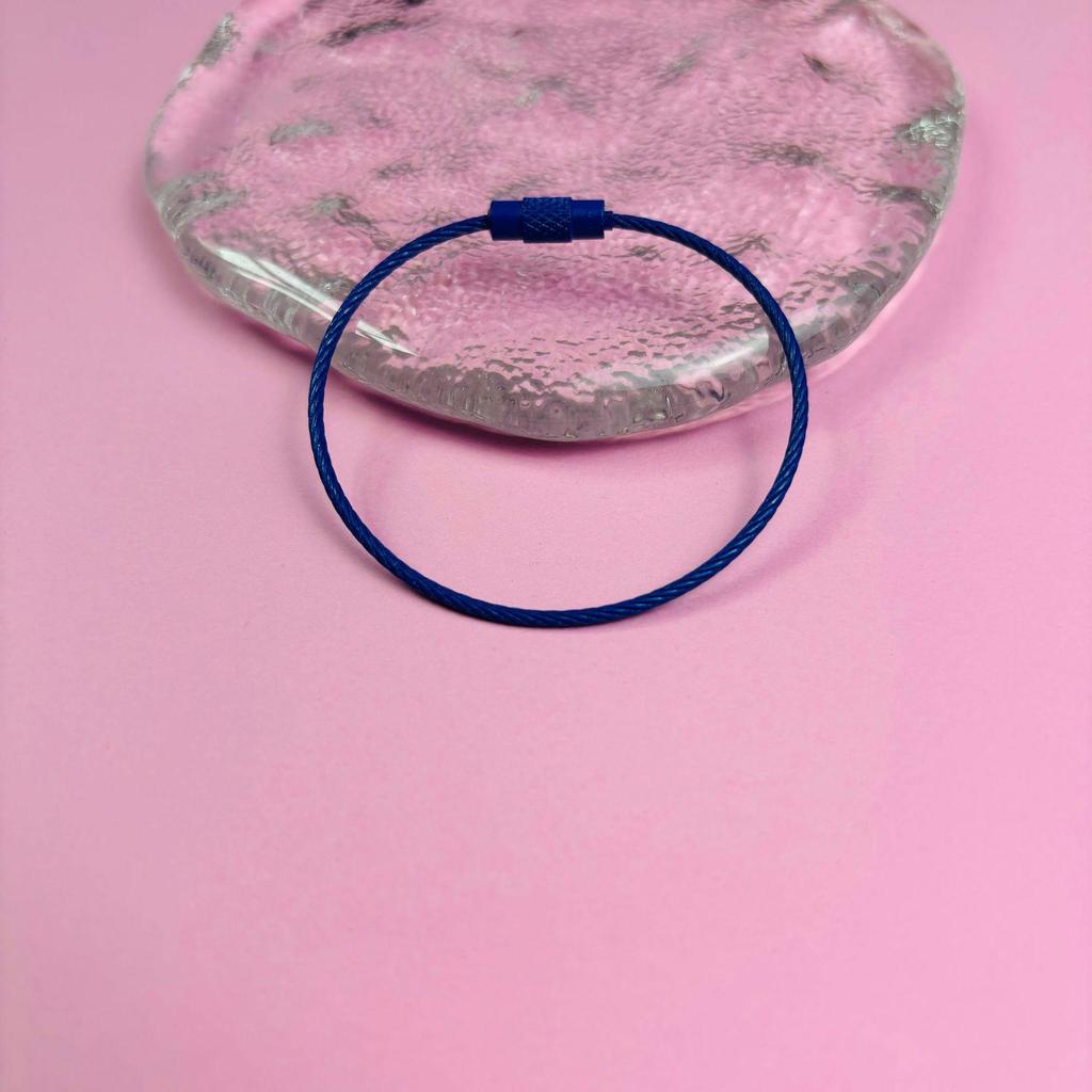 Punktfärgad Emaljerad Ståltrådsring, Målad/Rostfri Stålring, Repspänne, Godisfärgad Ståltrådsrep