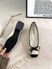 French Evening Bow High Heel Shoes Light Mouth Shoes Women's Shoes Summer Fairy Style Mary Jane Shoes Ballet Shoes