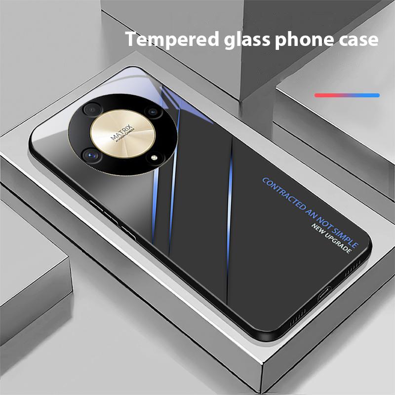 Gradient Crack Red For Honor Magic 6 50 70 90 Lite X7b 200 Pro Nova 10 Nova 5T X6 P30 Pura 70 Ultra Tempered Glass Phone Case