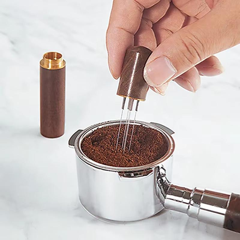 6 Needle Coffee Powder Tamper Espresso Coffee Stirrer Coffee Accessories Wood Handle Distributor Cafe Tool Barista