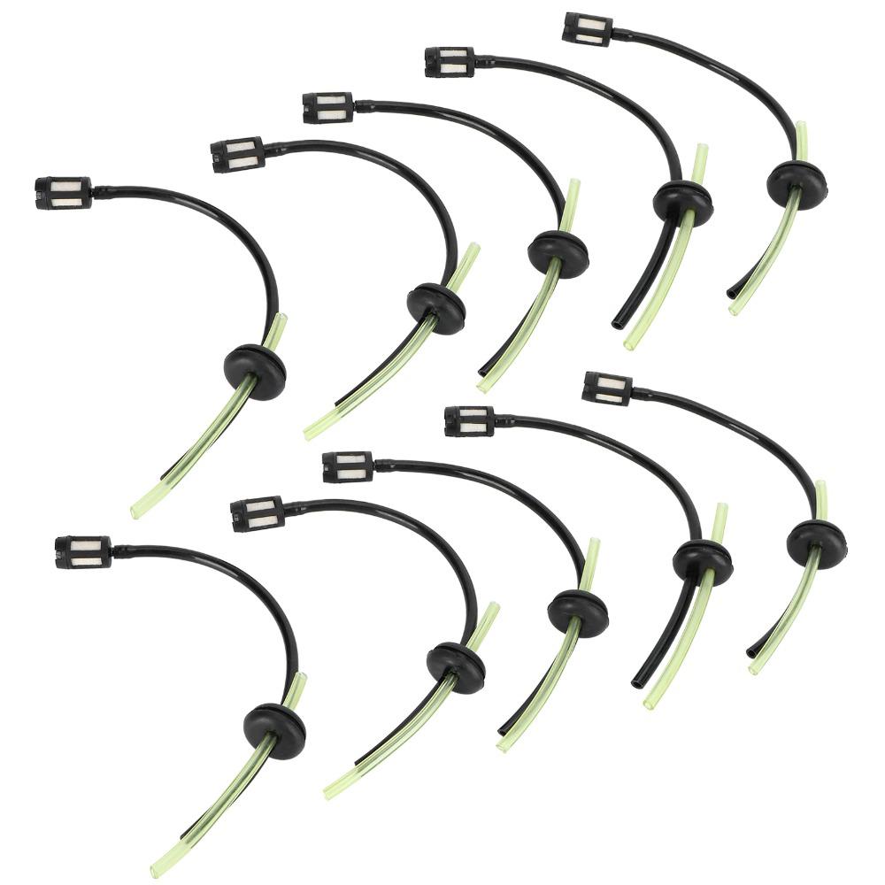 10pcs Plastic Fuel Filter Hose Kit 2 Hole Design Fuel Line Replacement Kit for GX35