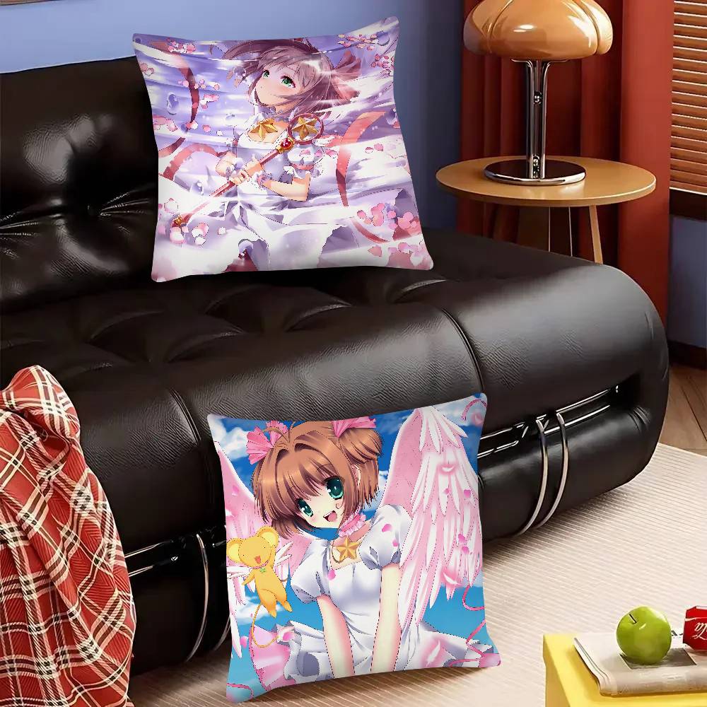 Anime Cardcaptor Sakura Pillow Case Square Pillow Bedroom Sofa Leisure Comfort Cushion Car Living Room Home Decoration