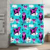 Animal Print Shower Curtain Blue Cow Pattern Home Decor Bathroom Decoration Waterproof Fabric Flower Clouds Cartoon Kids Bathroo