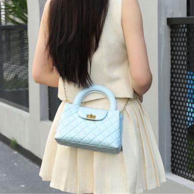 Xiaoxiangfeng Chain Bag Women's Diamond Handbag, High Sense 2025 New Leather Women's Bag, Shoulder Crossbody Small Square Bag