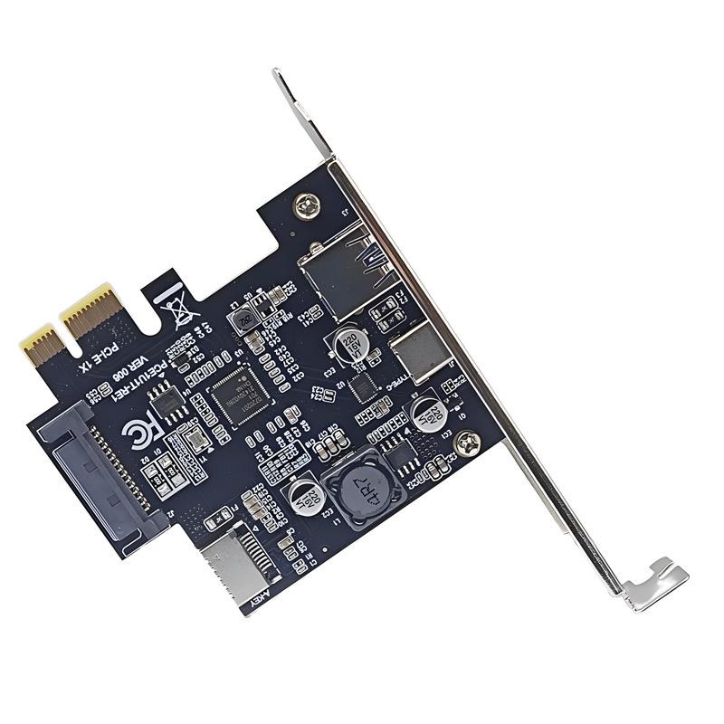 USB 3.2 Gen 1 Expansion Card with 5Gbps, USB-A, Type-C, and Type-E Ports, D720201 Controller