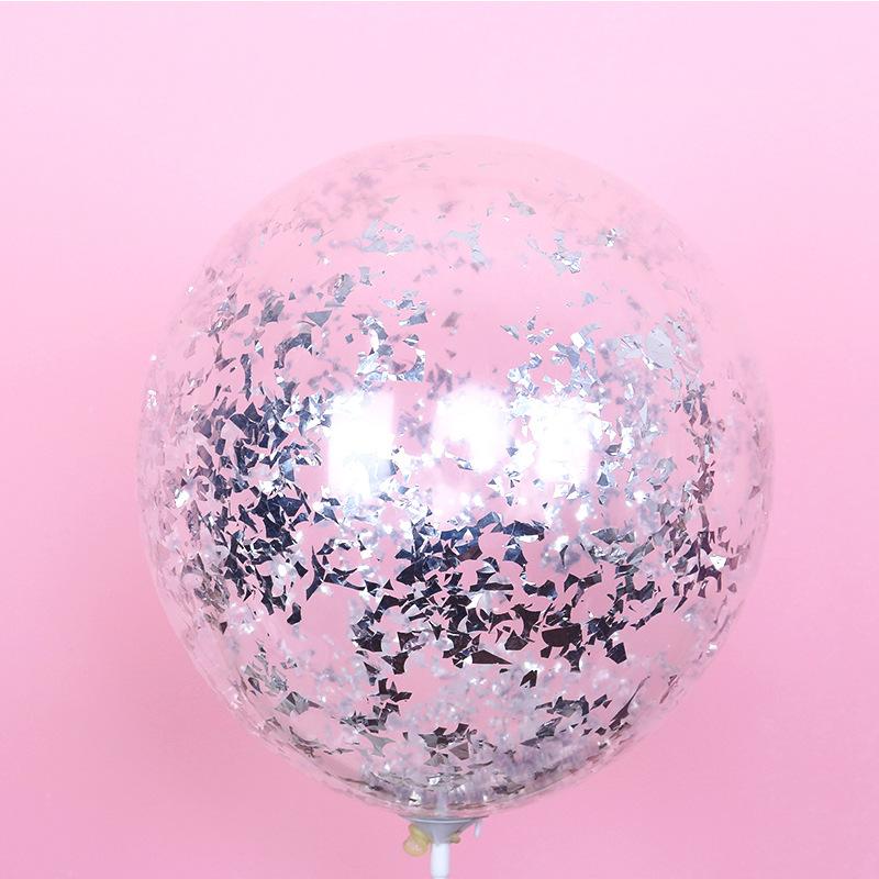 12 Inch (100pcs/bag) Fragmented Paillette Latex Balloon Wedding Birthday Party Transparent Confetti Balloons