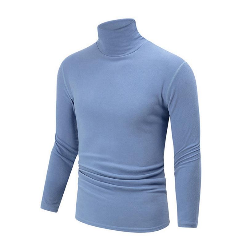 

Men s Solid-Color High-Neck Warm Fleece Top Thermal Sweatshirt XXL