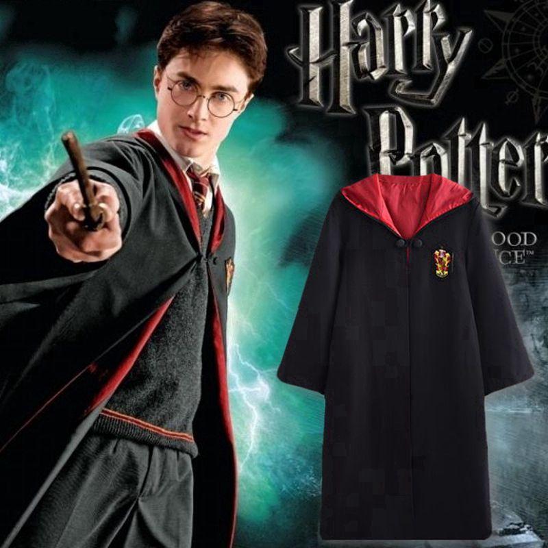 Potter Harry Costume Hogwarts Adult Child Robe Cape Vest Halloween Party Cosplay