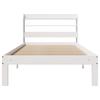 Vidaxl Bed Frame with Headboard, White, 75X190 Cm, Solid Pine Wood