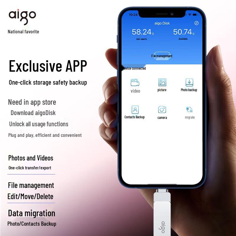 aigo U371 Lightning & USB 3.0 Dual-Port Flash Drive