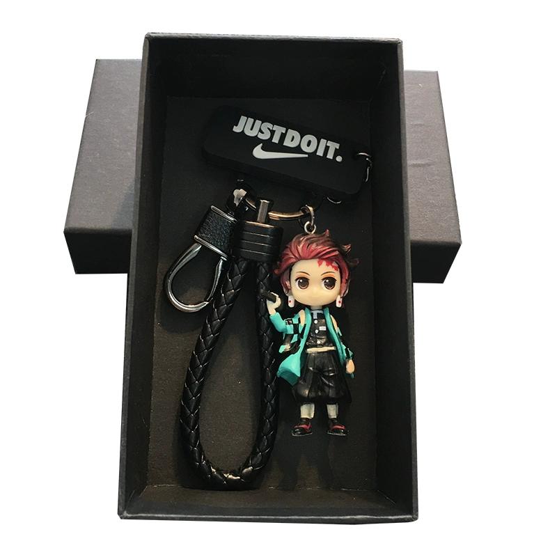 Keychain Pendant Anime Demon Slayer Kimetsu No Yaiba Kamado Tanjirou Double Sided HD Bag Pendant Gift For Fans Cosplay Props Jewelry Gift