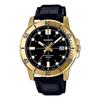 MTP-VD01GL-1EV Men's Enticer Gold-Tone Leather Band Black Dial Casual Analog Sport Watch