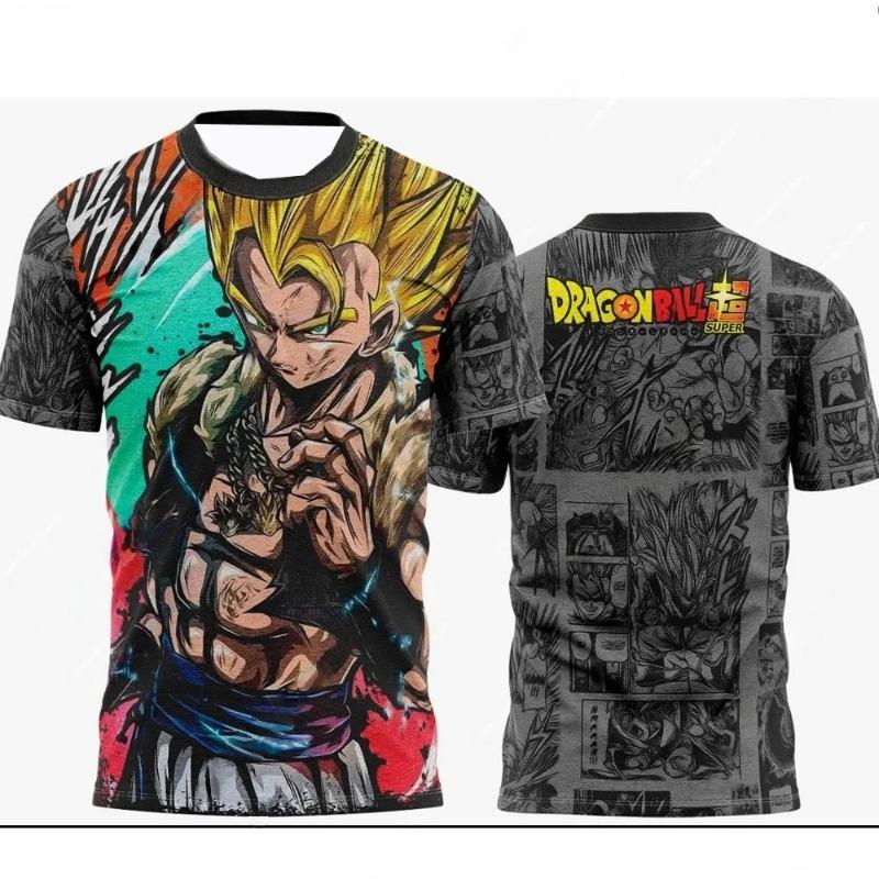 Dragon Ball Z Anime Goku Vegeta 3D Printed T-Shirt Men's Hip Hop Streetwear Casual Tee Unisex Manga Style