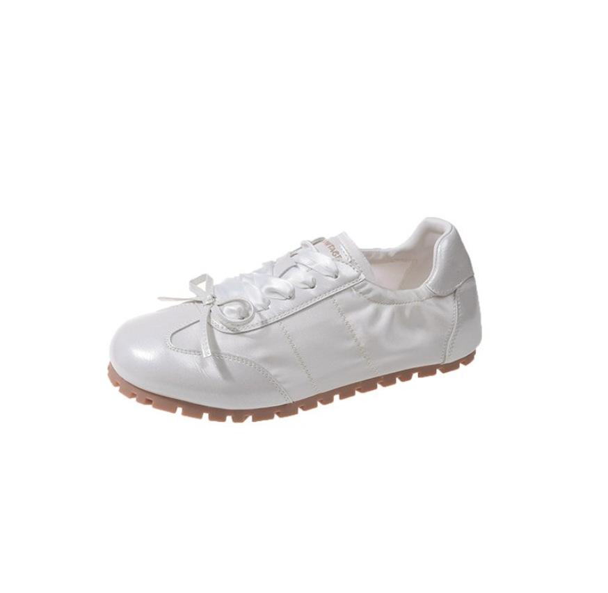 Flat-bottomed Satin Silver Ballet Training Shoes Women's 2025 Spring Sports Breathable Forrest Gump Shoes Women's Versatile Thick Soles Increase