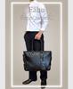 Large Capacity Business Tote Bag for Men, Perfect for Commuting, School, and More, Standing Up, PC Storage, B4 Size, Gift Included, EA5 (Black)