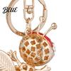 Wear-resistant Keychain Sparkling Rhinestone Bee Cute Animal Key Ring Bag