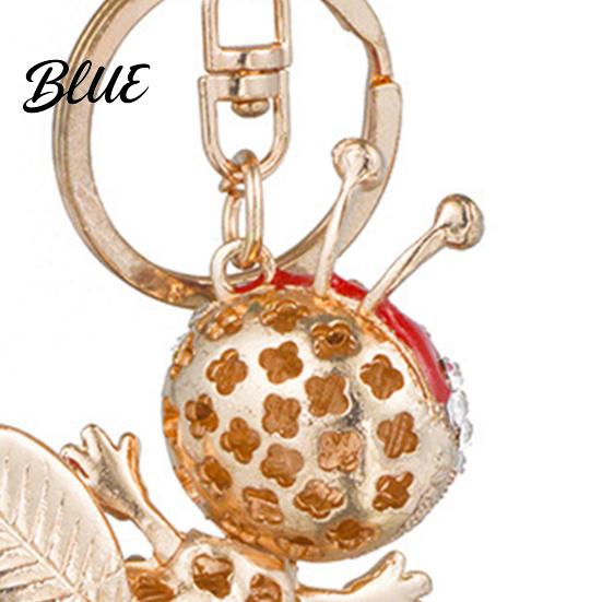 Wear-resistant Keychain Sparkling Rhinestone Bee Cute Animal Key Ring Bag