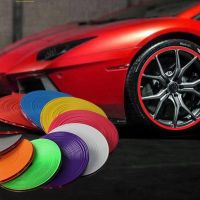 8M/Roll Jante Lames Roue Jantes Protecteur Décor Bande Pneu Garde Ligne Caoutchouc Moulage Garniture Rimblades Voiture Véhicule Couleur Voiture