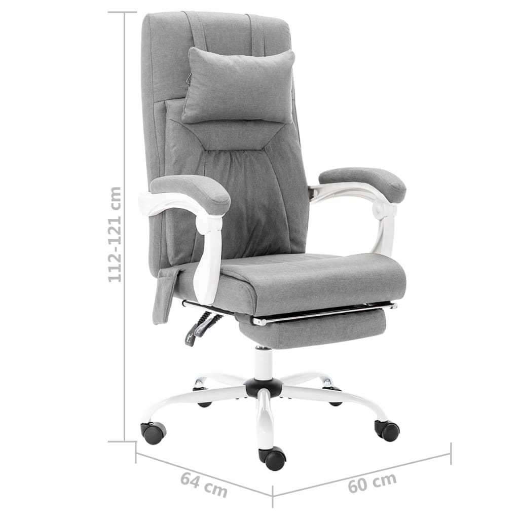 Massage Office Chair Grey Fabric