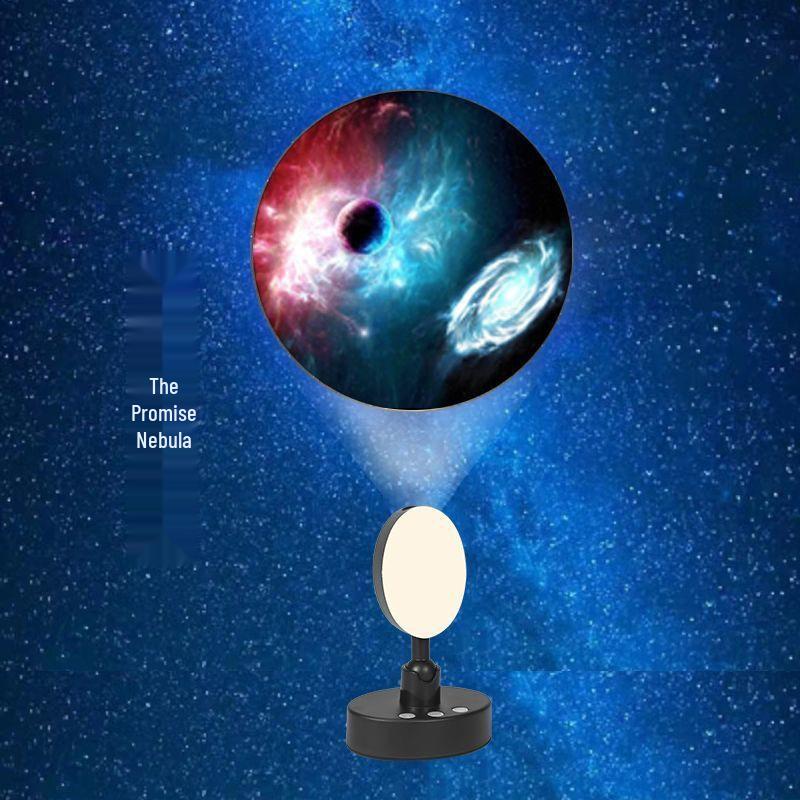 Rechargeable Earth & Moon Star Projector Night Light for Bedroom Atmosphere 