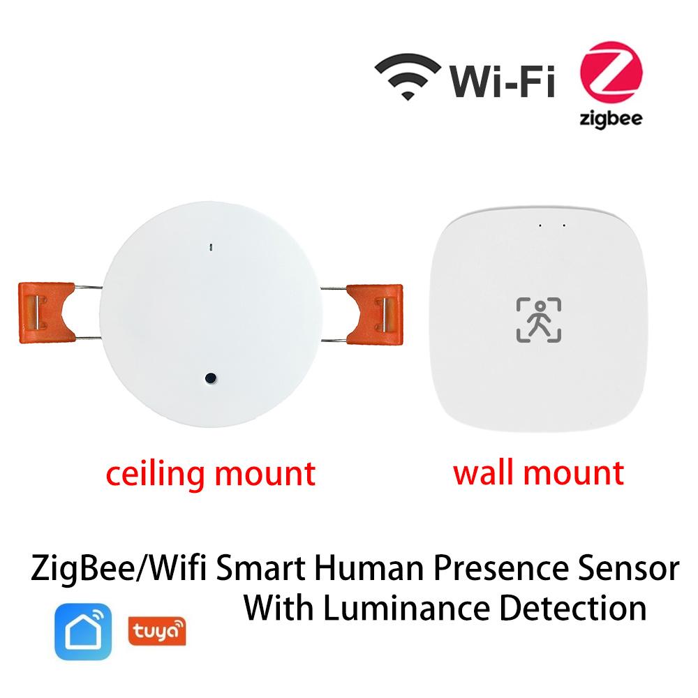 Tuya Smart Statico Non Presidiato Rilevamento Attivo di Movimento Fretful ZIGBEE/Wl-FI Sensore di Presenza Respirazione Umana Allarme Push Radar
