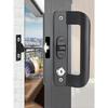 Serrures de Porte Coulissante de Balcon Serrure à Poignée Noire Verrou Crochet pour Porte Coulissante à Cadre en Aluminium Accessoire Matériel Ménager Serrure de Porte