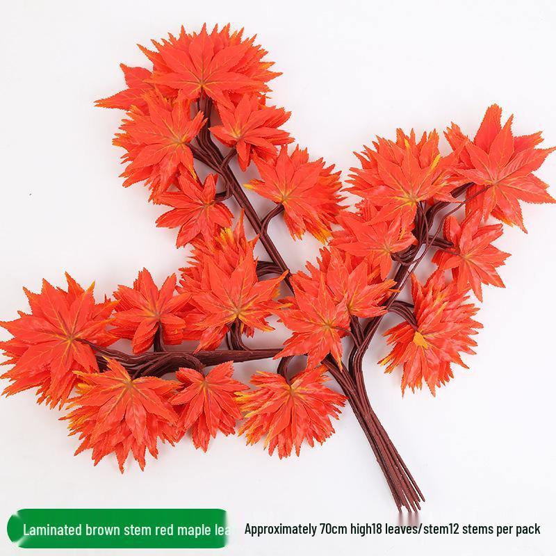 Artificial Red Maple Leaf Branch for Decoration and Landscaping