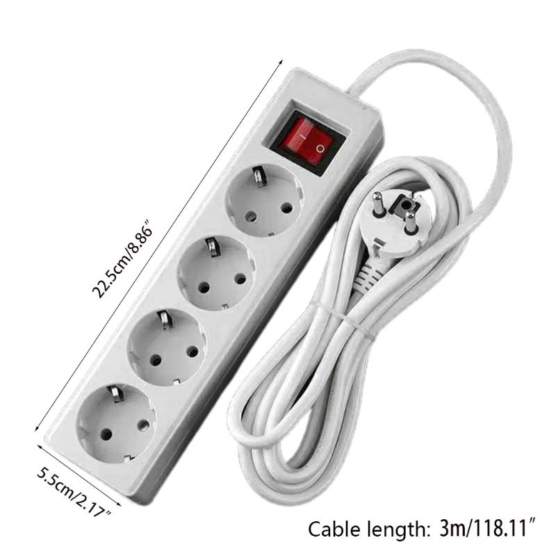 2-Pin Mehrfachsteckdose EU-Standard Deutscher Typ Adapter 3/4/5-fach Wandsteckdosen-Verlängerung Mehrfachsteckdose für den Familiengebrauch