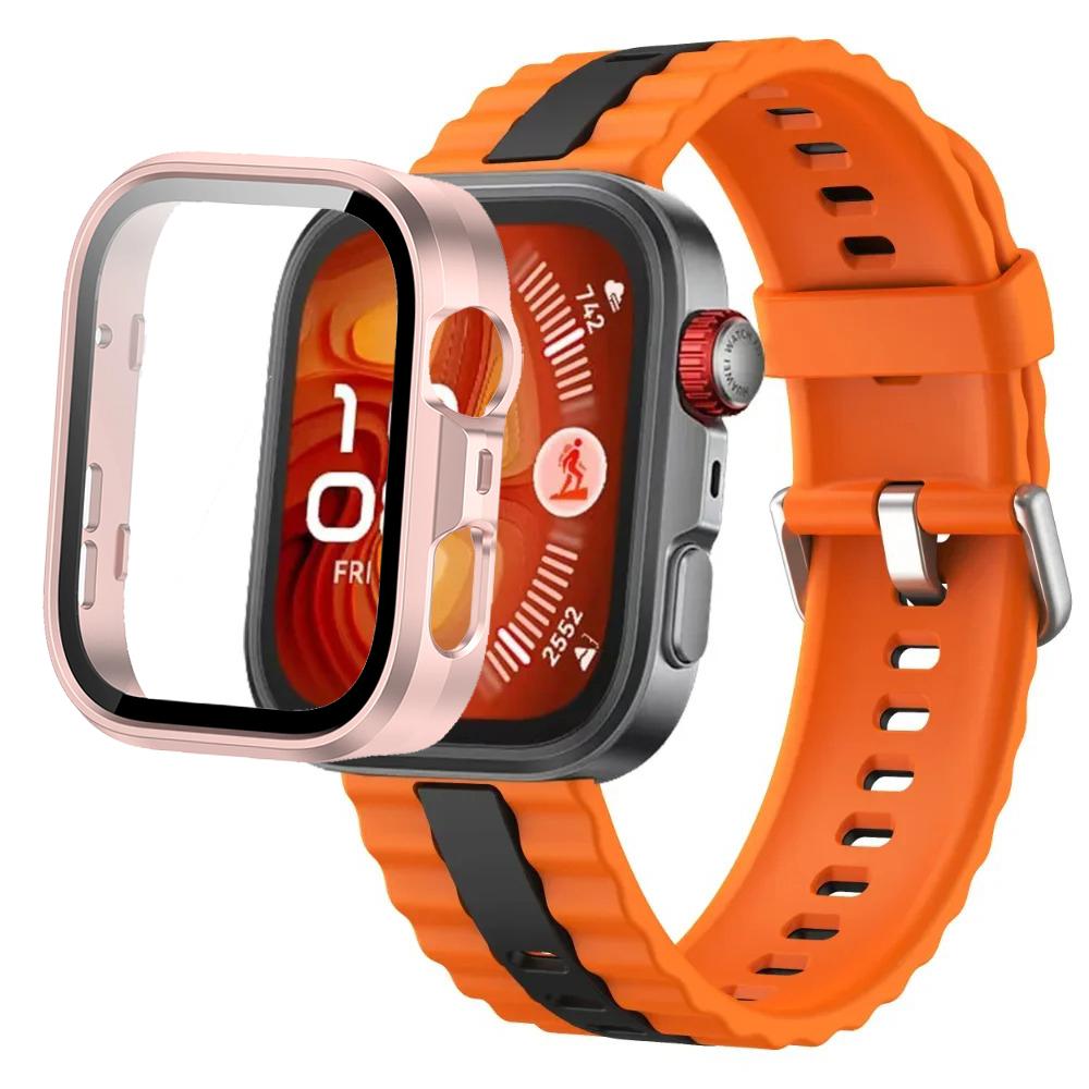 Silikonarmband+PC-Hülle für Huawei Watch Fit 4/Fit 4 Pro Intelligentes Armbandteile für Huawei Watch Fit 3 Uhr Schutzhülle