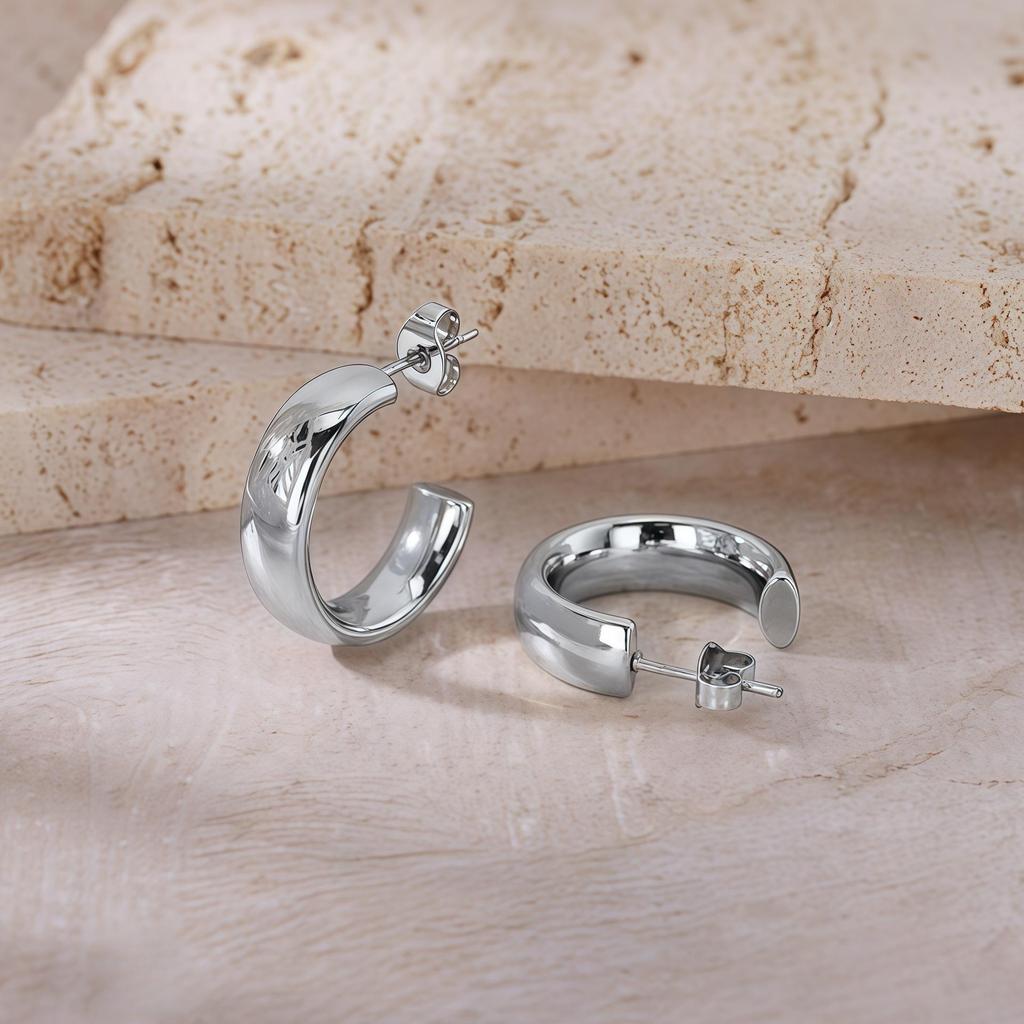 Titanium Steel Light Luxury Colorfast Hoop Earrings with High-End Feel