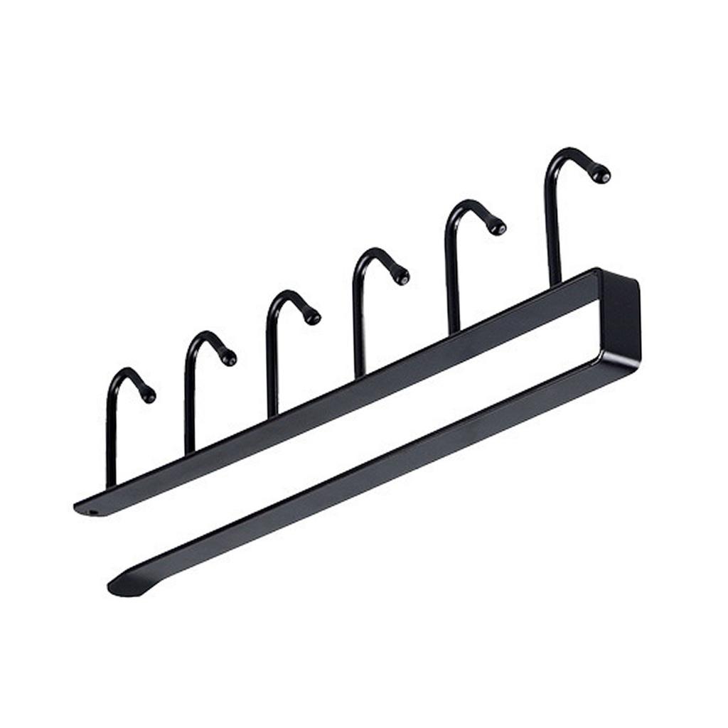 6 Hooks Under Cabinet Hangers No Drilling Under Cabinet Mug Holder Rack Multifunctional Iron Hook