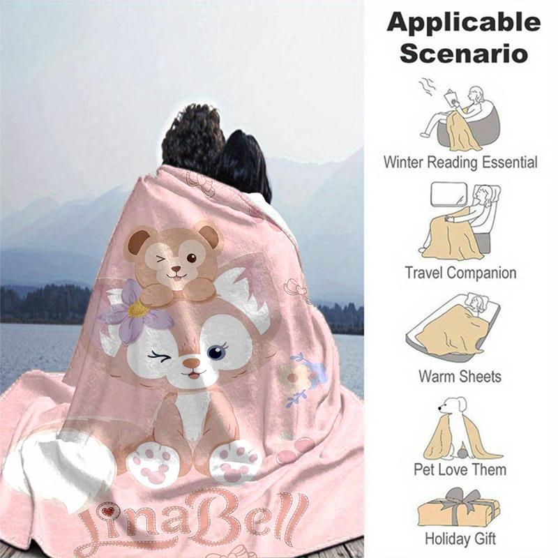 1pc, LinaBell (1) Home Decor Flannel Blanket Perfect Gift for Bedroom, Living Room, Travel, Camping, Car