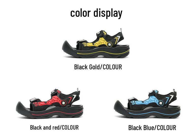 Boys' Non-Slip Sandals 2026 - Mech Style Closed-Toe Beach Shoes for Medium & Large Kids