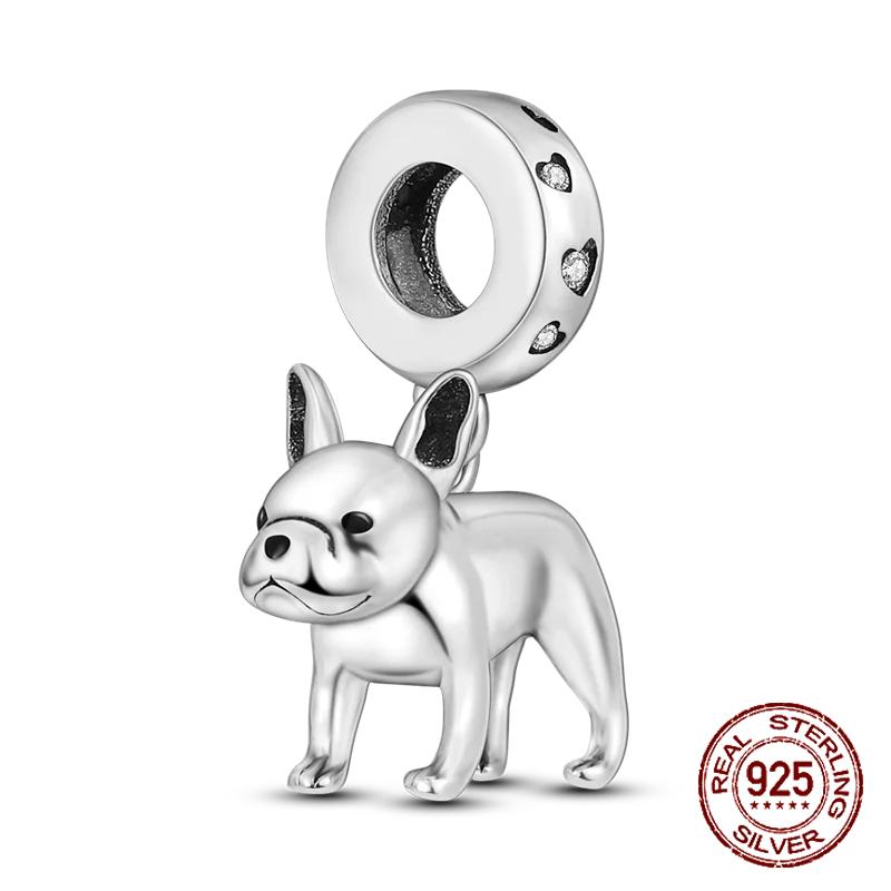 Inlaid Zircon Charm Beads Copper Color Love Heart Snake Dangle Fit Original Bracelet Charms Pendant Jewelry