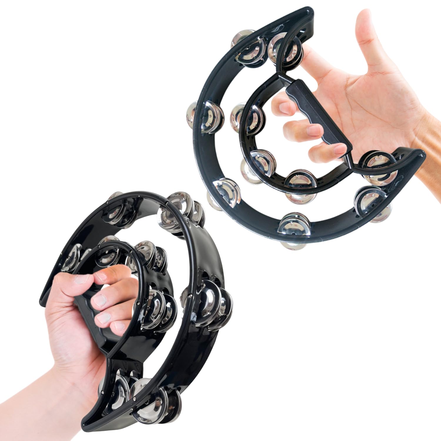 

ozgram Тамбурин, Черный и Черный, Полукруглый, Перкуссия, Кахон, Акустический, Музыкальный инструмент, Караоке, Заряжающий энергией