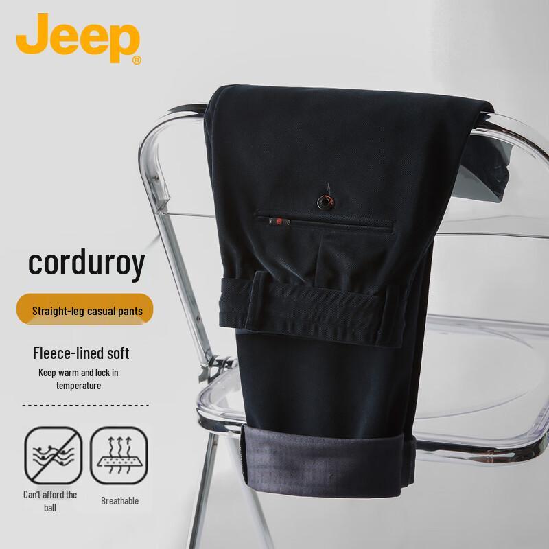 

JEEP Men s Retro Corduroy Fleece-Lined Straight-Leg Pants 4XL