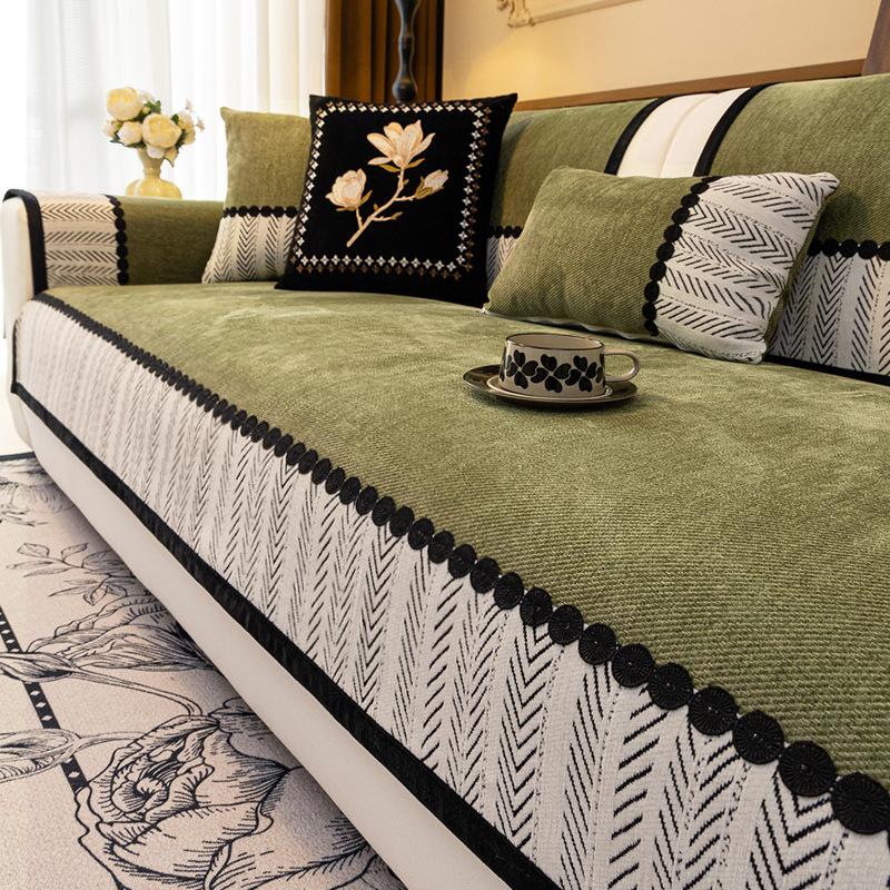 

Премиальная накидка на диван в средневековом стиле Sense, универсальная для четырех сезонов, из шенилла, подушка для сиденья, фиксированный нескользящий чехол, ткань для чехла 70*70cm