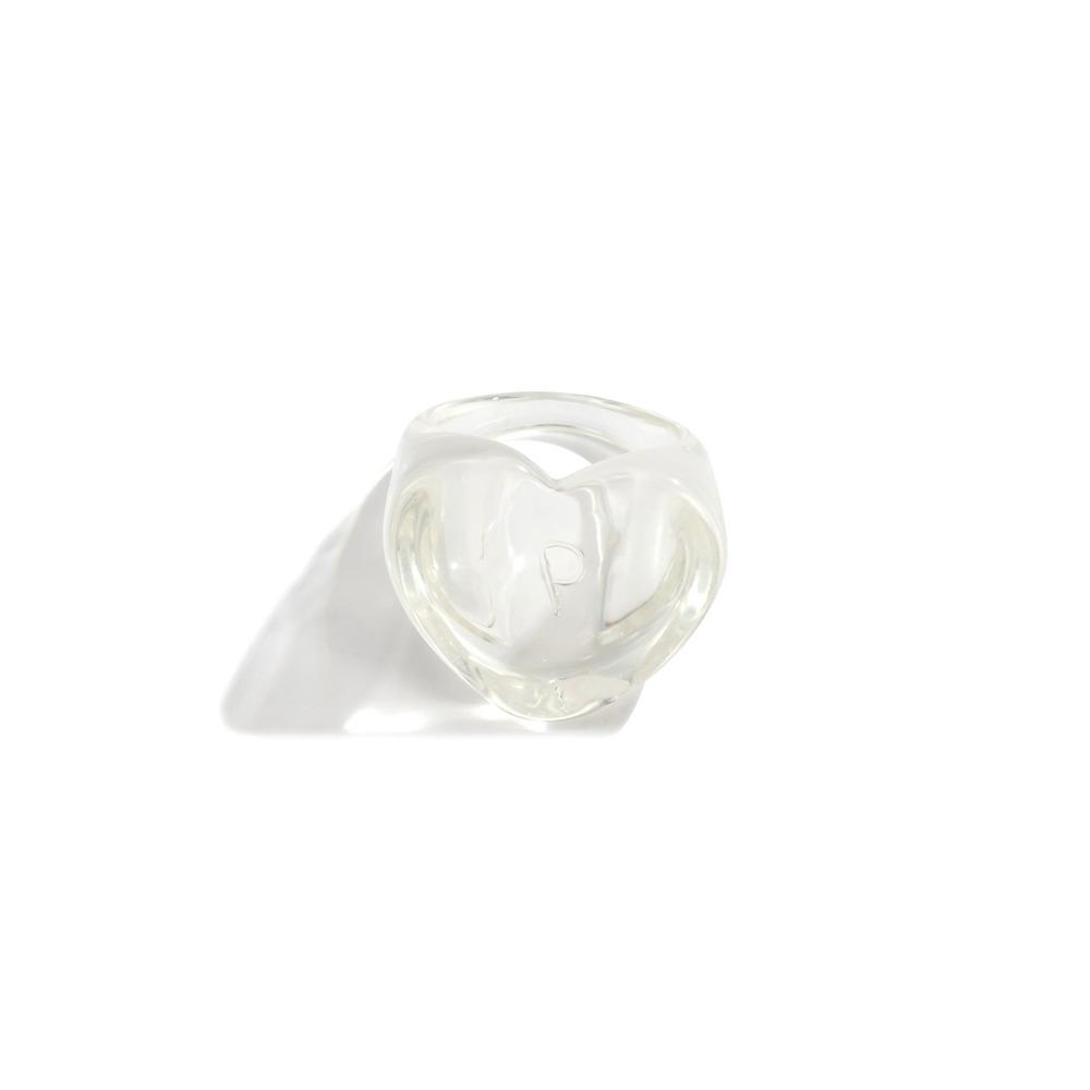 Temperament Peach Heart Shaped Ring Personality Ring New Resin Geometric Ring