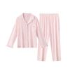 Women's Lapel Lace Bubble Cotton Pajama Set