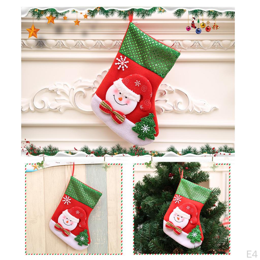 Embroidered Sequin Christmas Stocking Decorative Pendant Ornament