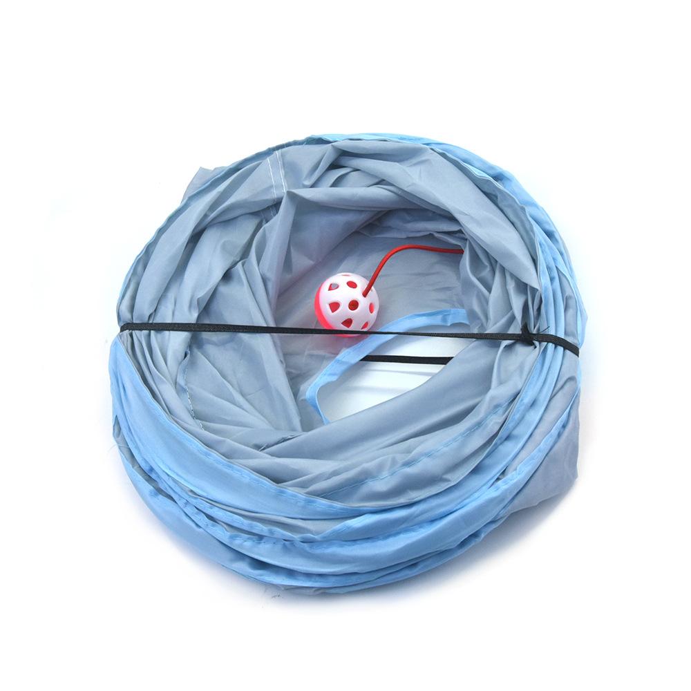 Cat Toys Gray 3-Way Foldable Pet Cat Tunnel Tube Toy Kitten Tunnel Toy with Peep Hole Pet Training Interactive Toy Tunnel Tube
