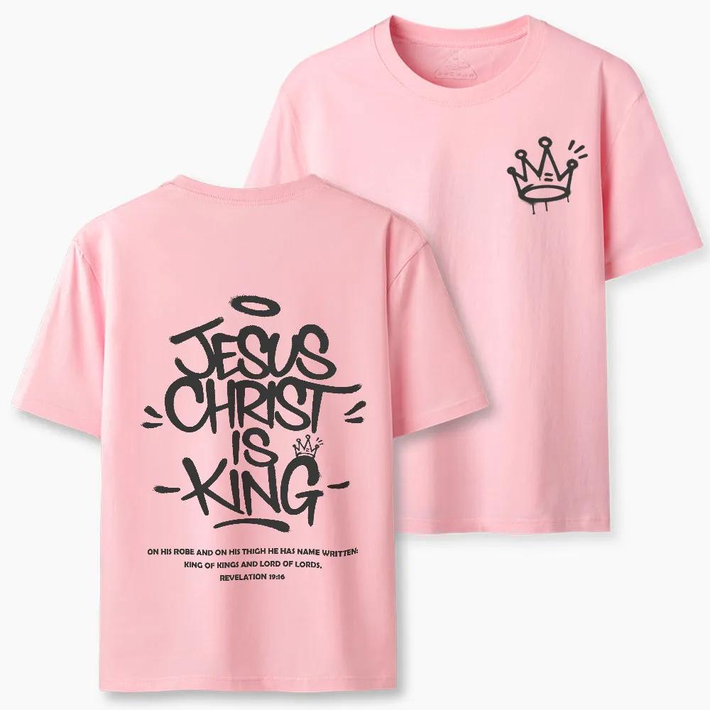 2026 New Style Jesus Christ Is King Christian Highquality Casual Breathable Tshirt for Both Unisexs Clothing Women Summer TShirt