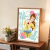 DIY Diamond Painting Princess and Flowers Cross Stitch Kit Mosaic Art Diamond Painting Full Circle Diamond Home Decoration