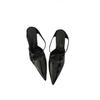 Women'S Shoes Spring Pointed Toe Thin Heel High Heel Elegant French Style Fashion Patent Leather Cross Strap Closed Toeback Strap