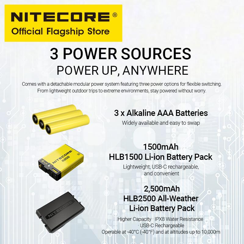NITECORE HA27 UHE Modular AAA Headlamp 3 Color Temperatures 800 Lumens Led Headlight with HLB1500 Battery for Night Run Camping